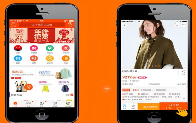 Truy cập vào Taobao bằng điện thoại